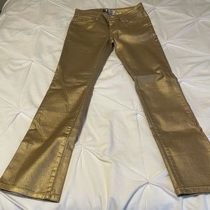 Gold Metallic Jennifer Lopez Straight jeans